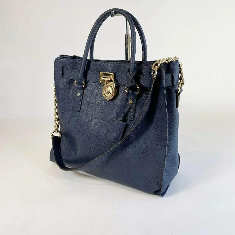 Michael Kors Hamilton Navy‎ Leather Chain MK Signat